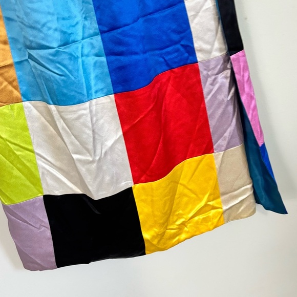 Vtg 1960s GISELLA HINEMANN Patchwork Satin Multicolor Wrap Skirt Exquisite OS - Picture 4 of 10